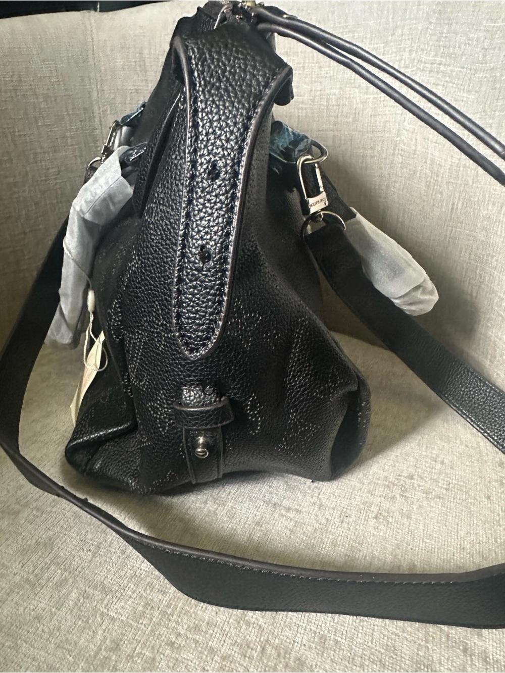 Black Monogram Leather Tote Bag - Picture 6 of 10